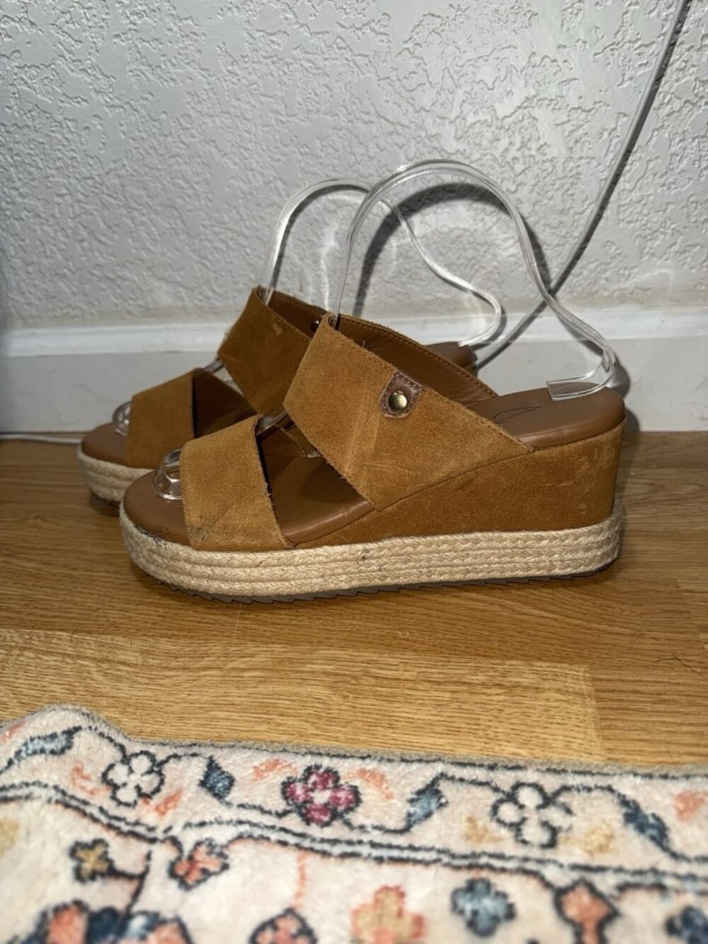 Joie Tan Camel Suede Espadrille Wedge Sandals Platform Slides Size 7.5 NEW - Picture 7 of 8